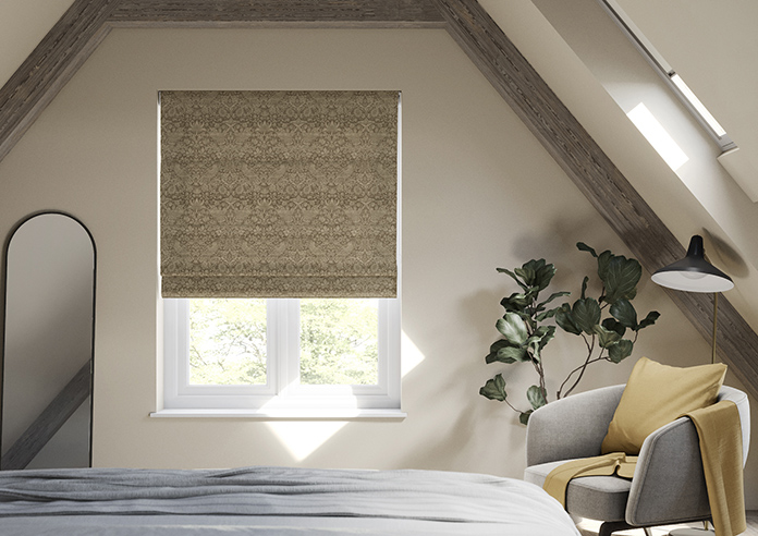 William Morris Strawberry Thief, Woven Walnut - Roman Blind - Image 3